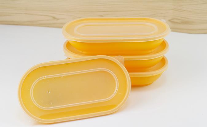 Yellow oval food container | Food Container Manufacturer