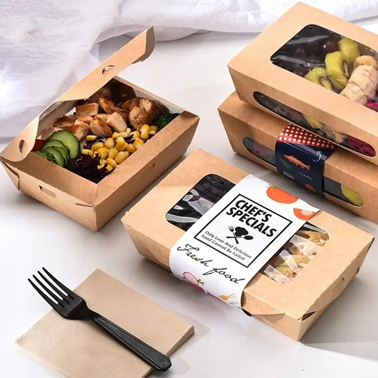 Custom printed disposable kraft paper food container | Food Container ...